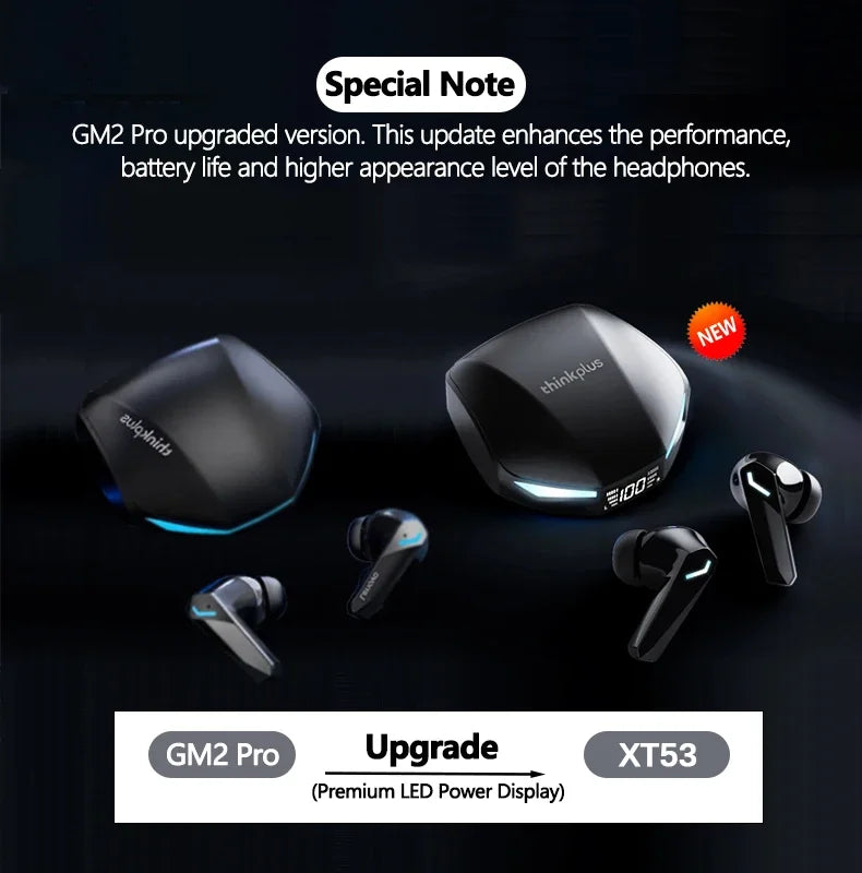 New Lenovo XT53 Wireless Bluetooth Earphones Low Latency Gaming Headphones HIFI Quality Sound HD Voice Noise Cancelling Earbuds