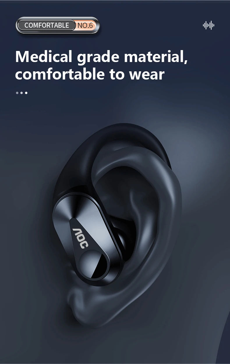 AOC ACT3521 Wireless Earphones OWS Ear Hook Bluetooth HIFI Stereo Earbuds Gaming Low Latency IPX5 Waterproof Sport Headphones