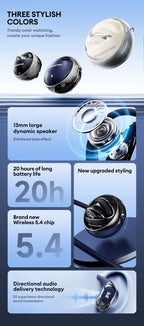 Monster MQO33 Wireless Bluetooth 5.4 Earphones Dolby Immersive Sound HD Call Headphones Sports Noise Reduction Open Ear Earbuds